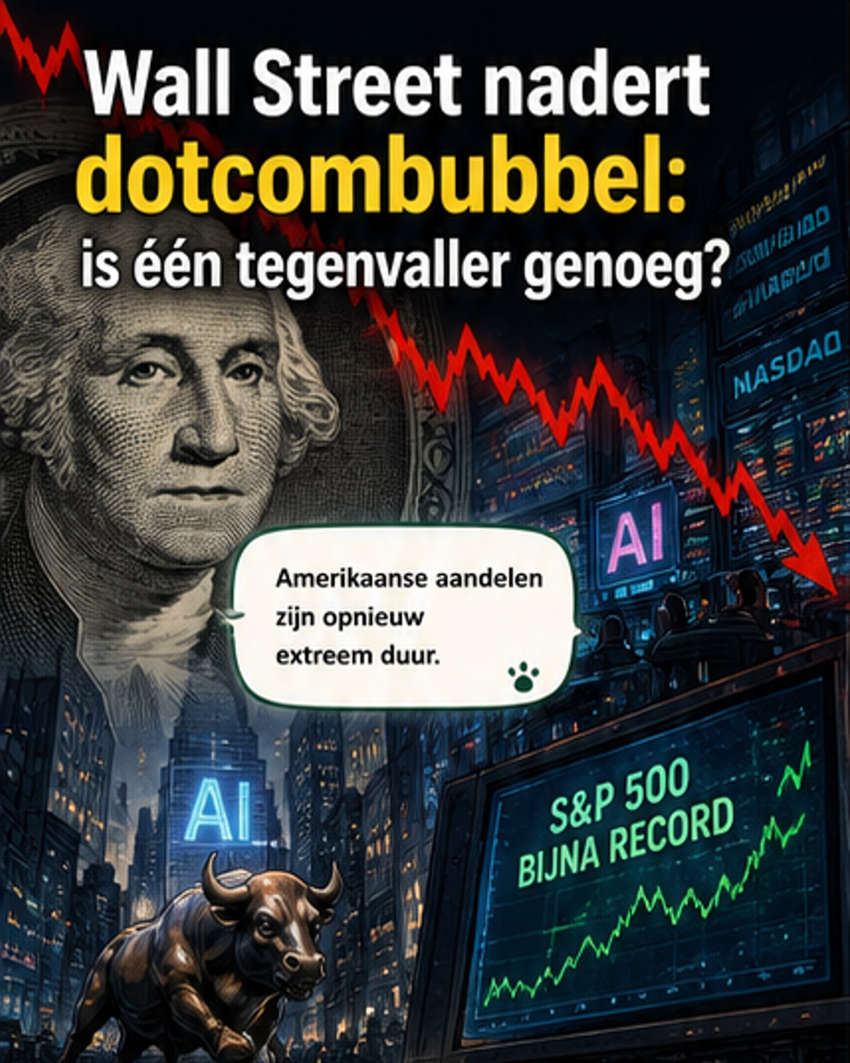 AI-euforie drijft beurs naar gevaarlijk niveau