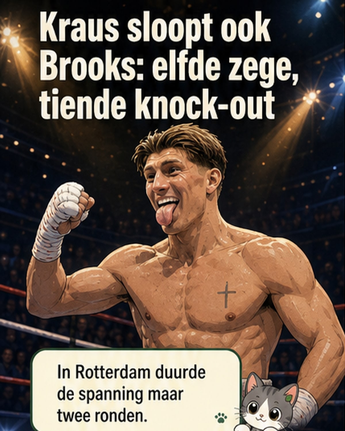Kraus wint elfde gevecht met KO
