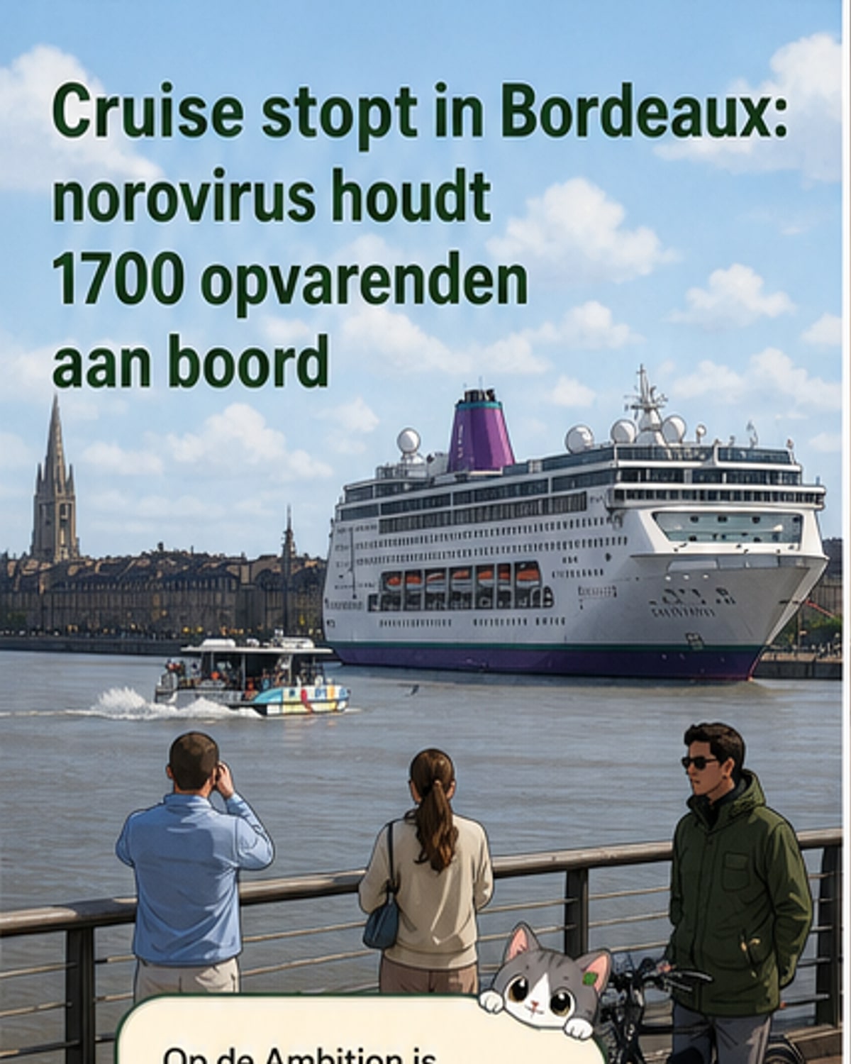 Cruiseschip stilgelegd met 1700 passagiers