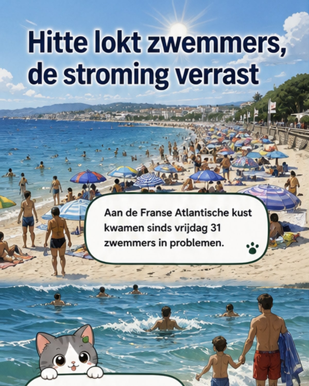 Doodlopende stroming op Franse stranden