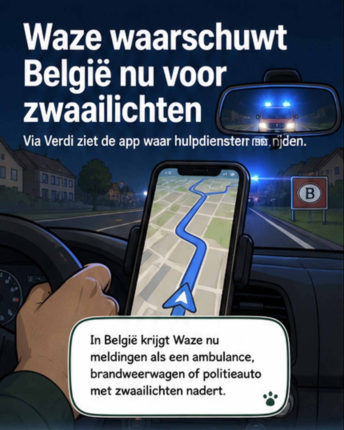 Waze waarschuwt nu ook voor hulpdiensten in België