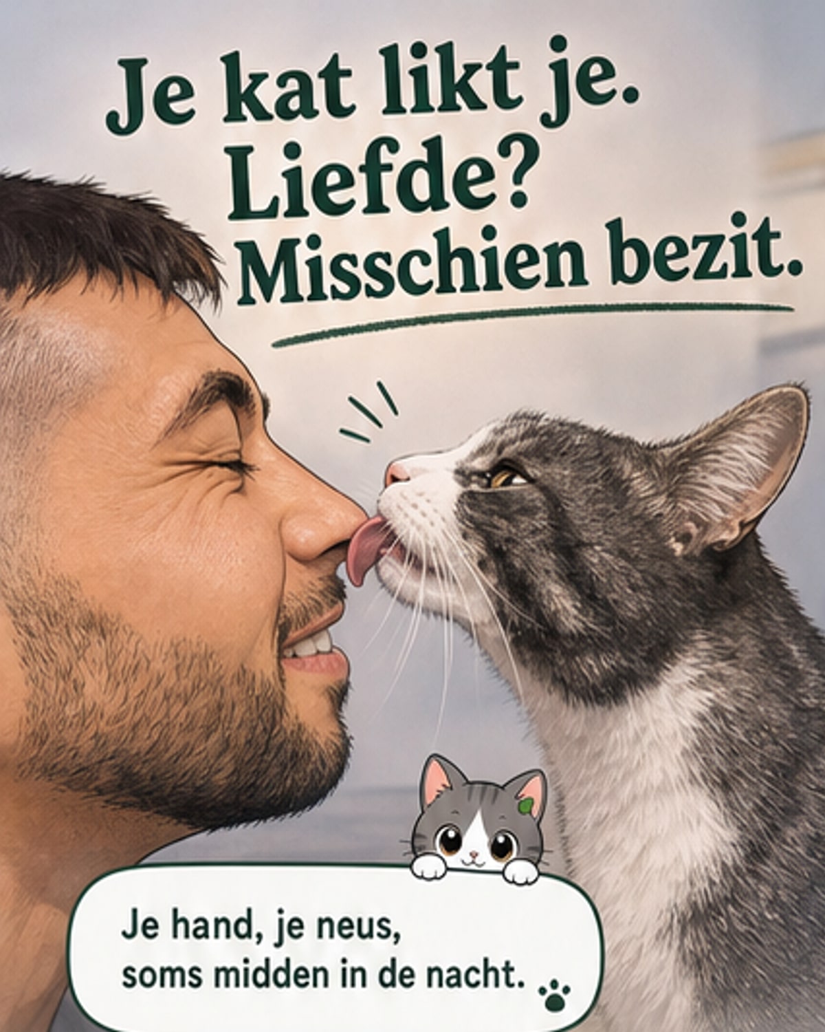 Waarom likt je kat je eigenlijk?