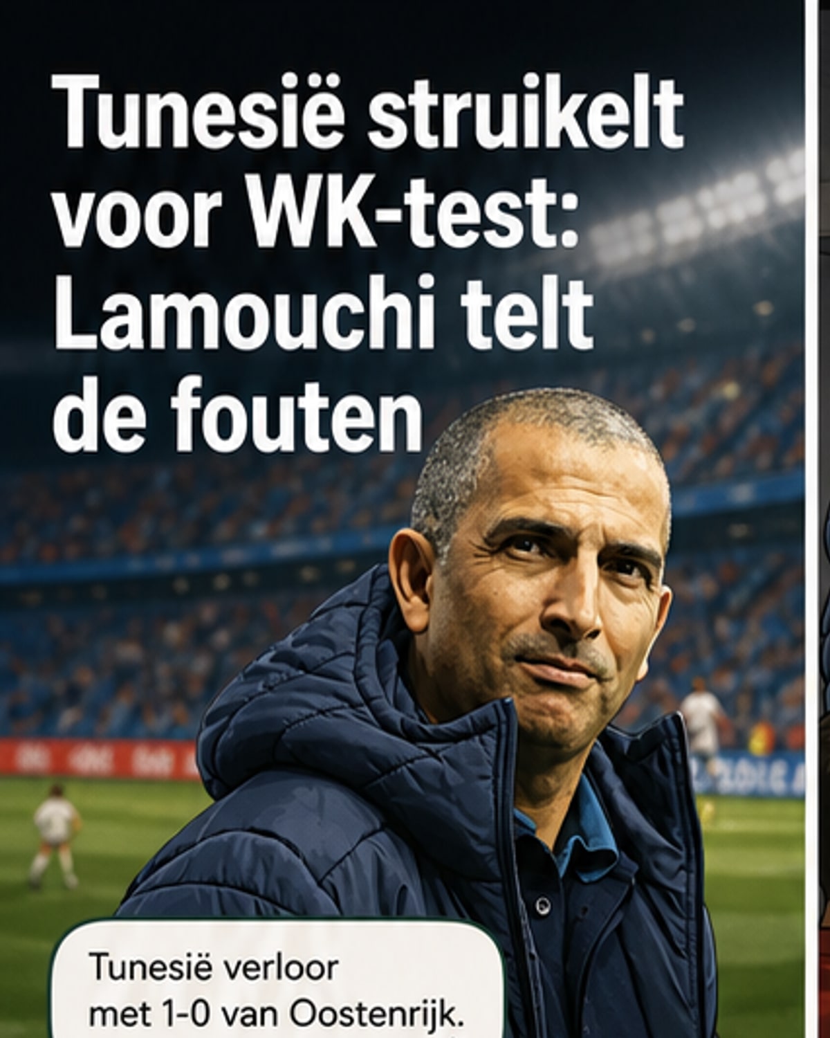 Tunesië verliest oefenwedstrijd