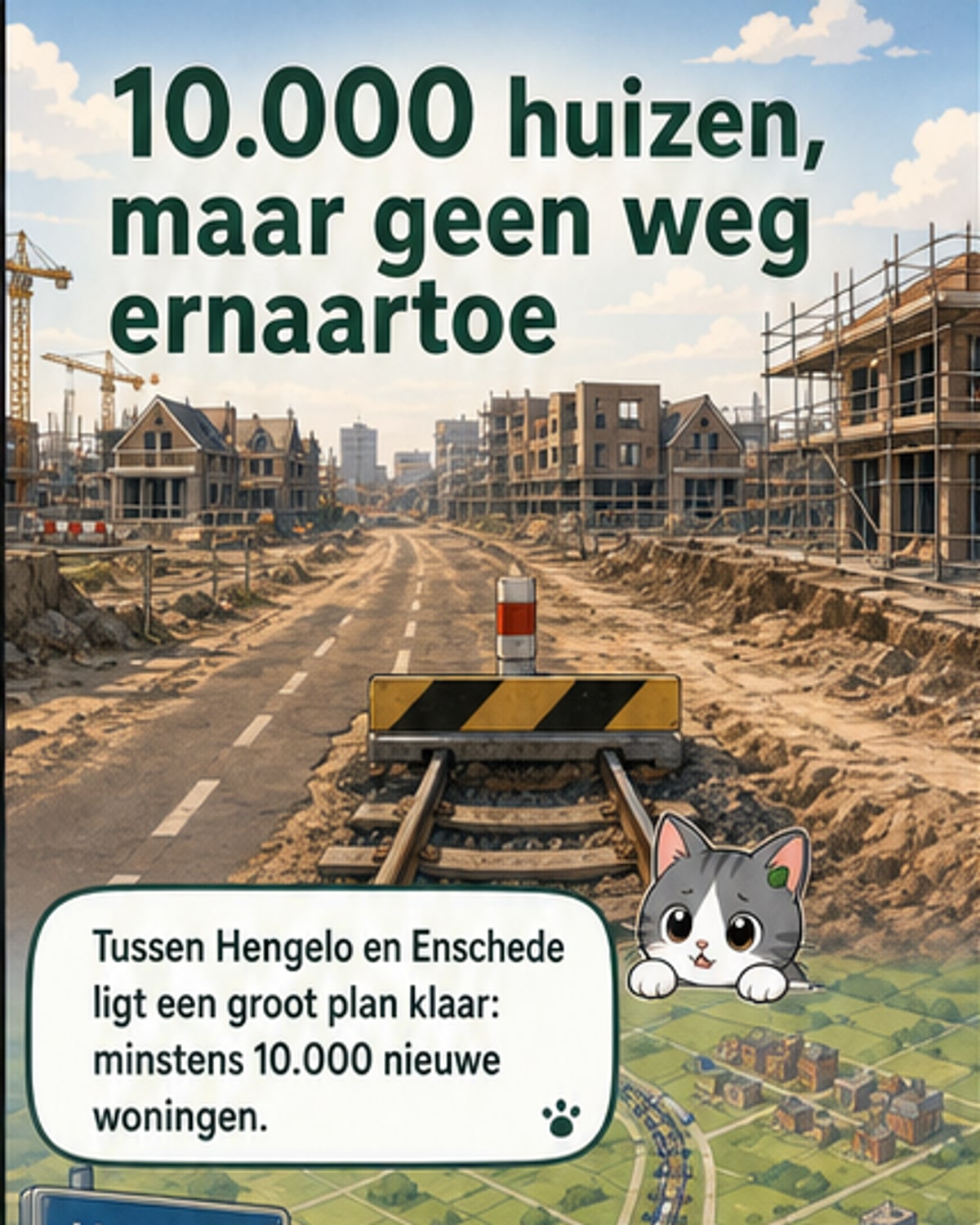 Duizenden huizen klaar, maar geen wegen