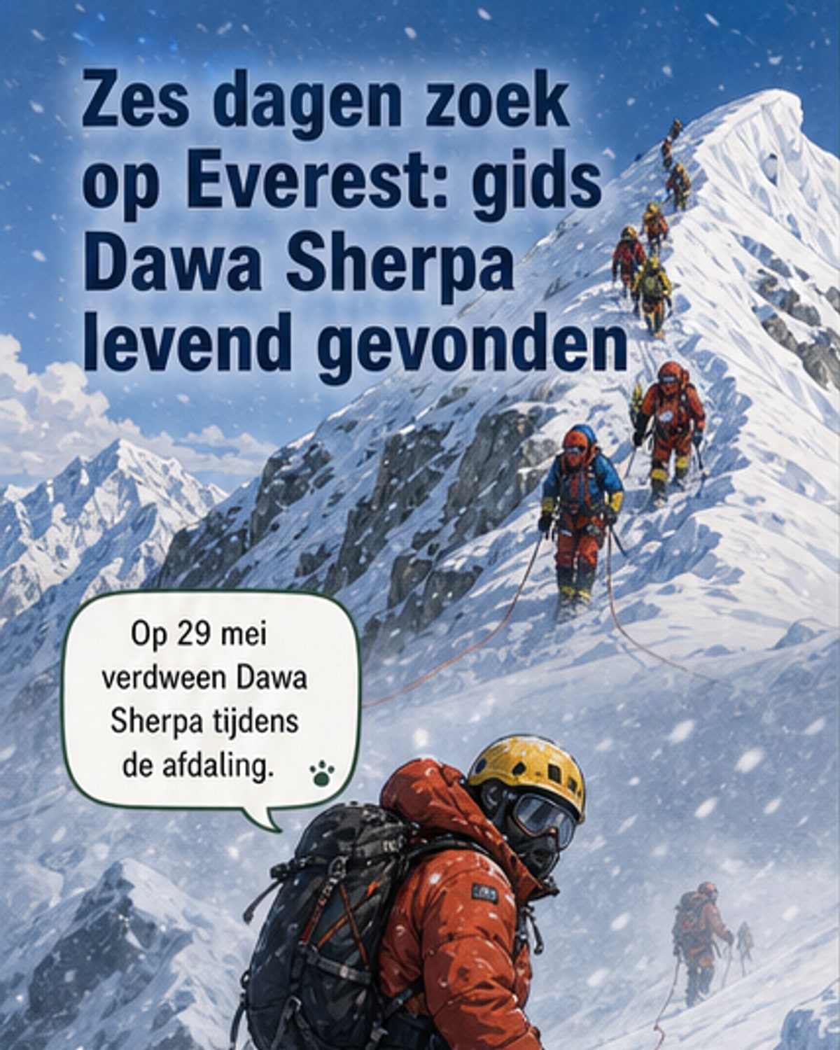 Nepalese gids levend teruggevonden na 6 dagen