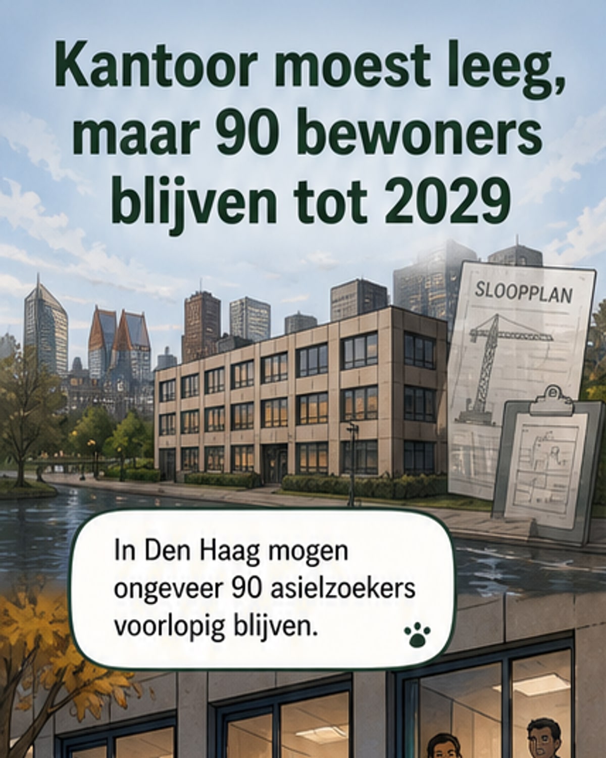 90 asielzoekers mogen tot 2029 in kantoor blijven