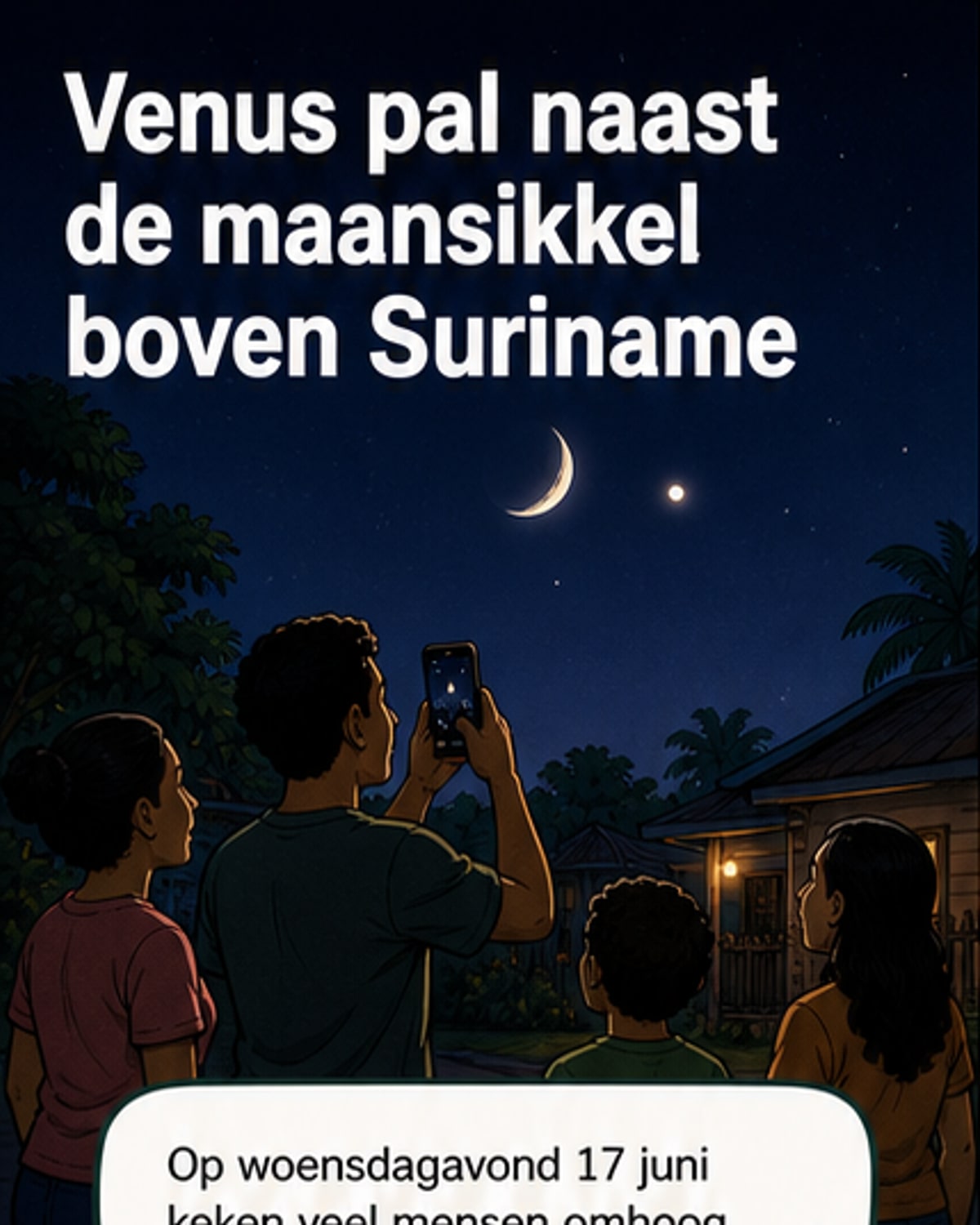 Venus en maan bijna één lichtpunt