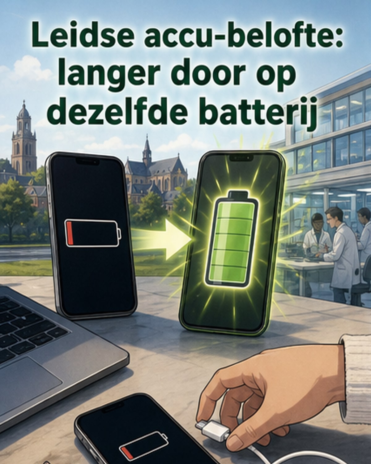 Leidse uitvinding maakt batterij langer mee