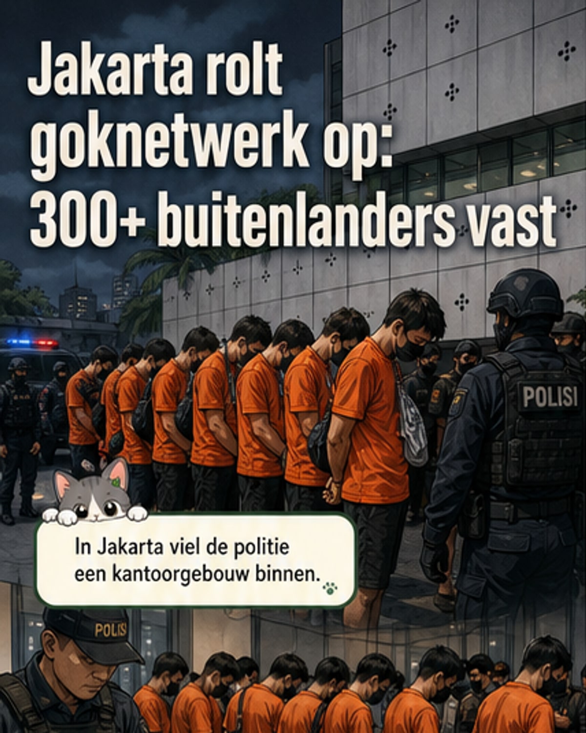 300+ gearresteerd bij inval in goknetwerk