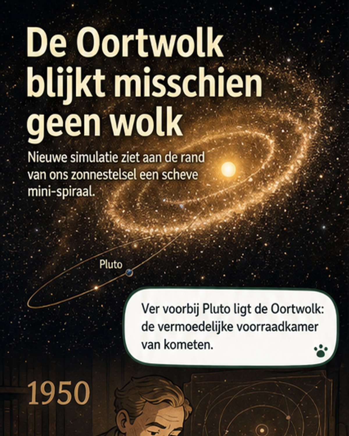 Oortwolk blijkt geen wolk maar spiraal