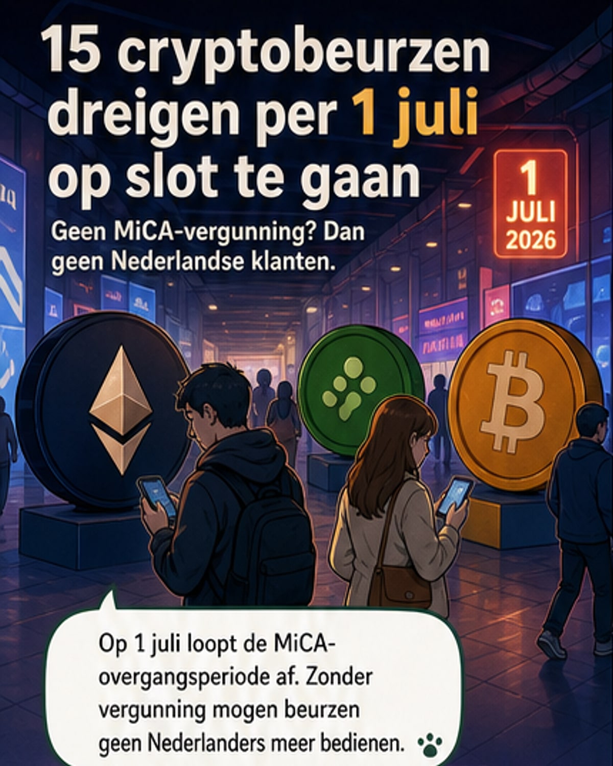 15 grote cryptobeurzen mogen geen Nederlanders meer bedienen