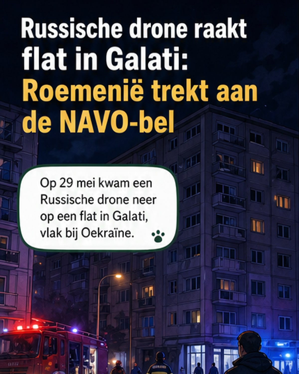 Russische drone crasht in Roemeens flatgebouw