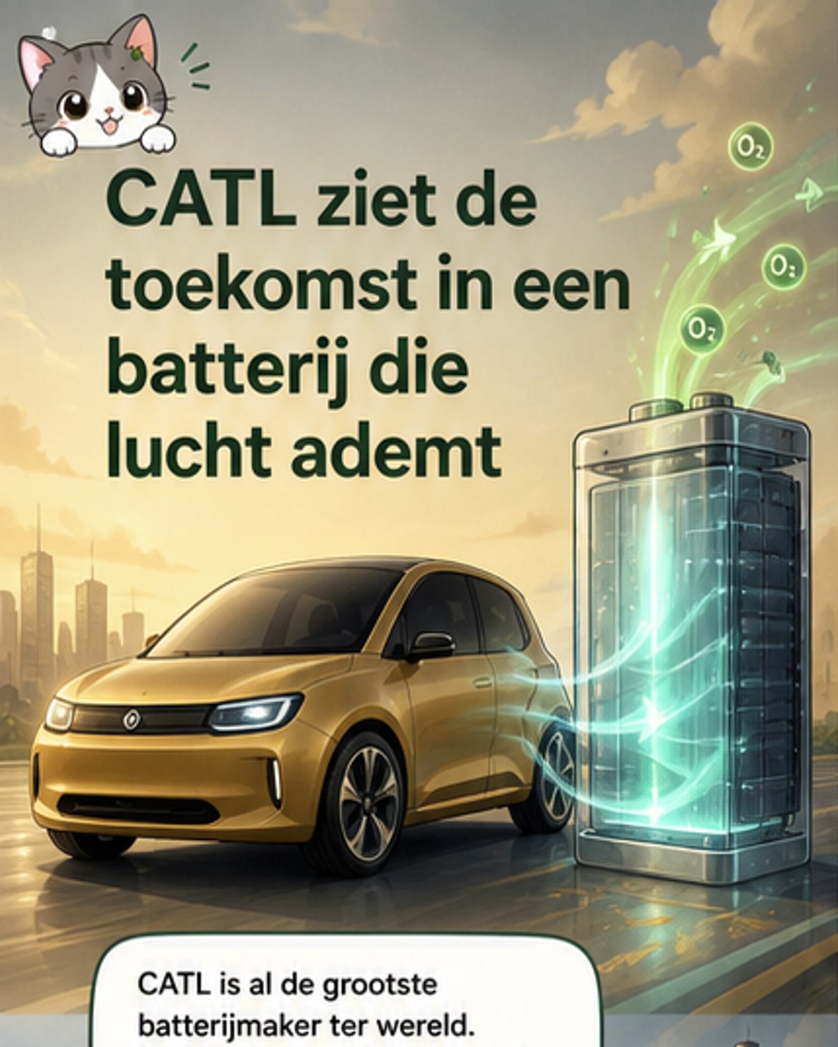 Batterij die zuurstof gebruikt als brandstof
