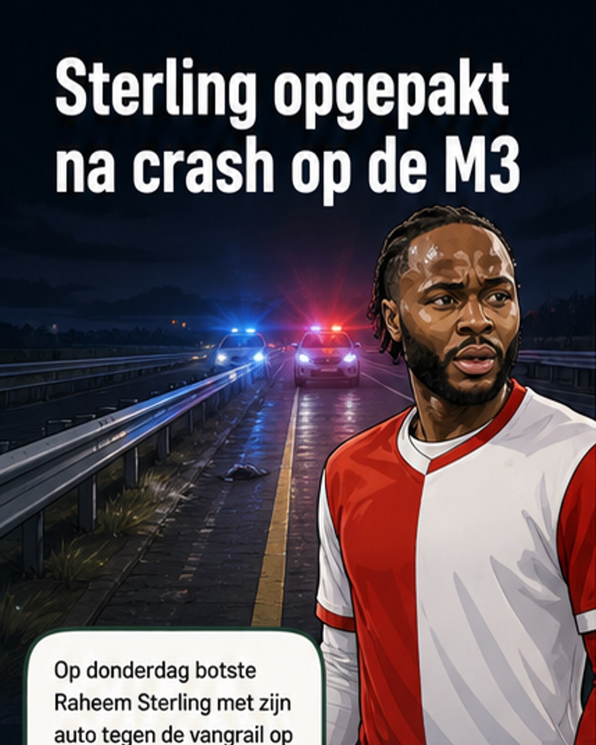 Sterling aangehouden na crash op snelweg