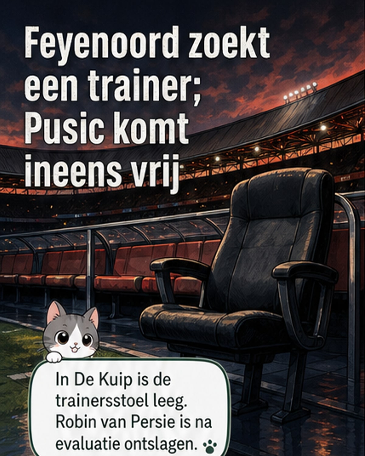 Feyenoord zoekt nieuwe trainer na Van Persie