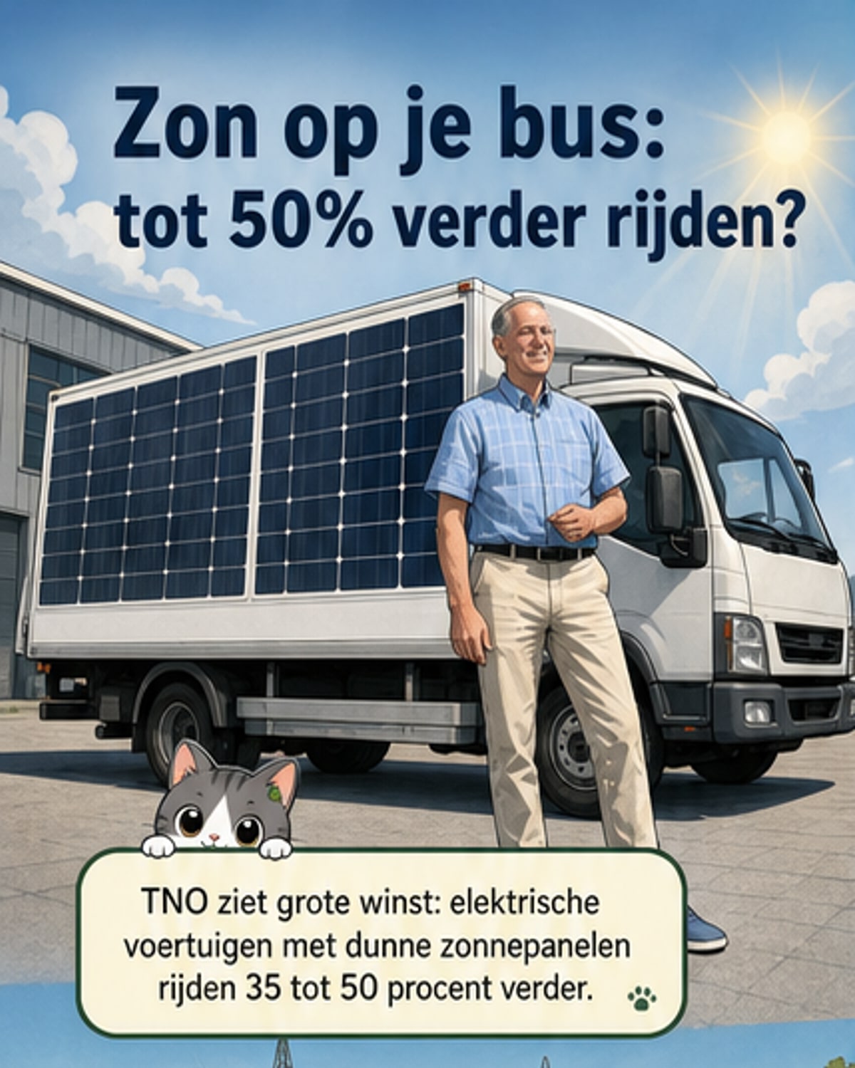 Zonnepanelen op auto's geven meer bereik