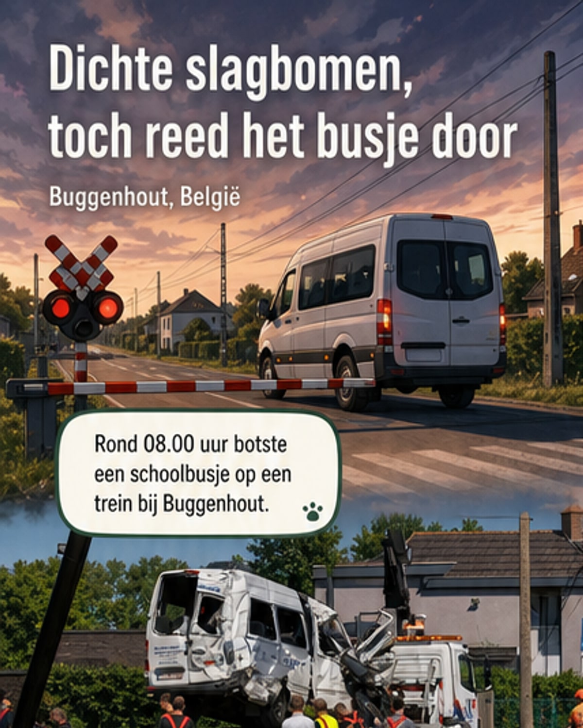Dodelijk busje-trein ongeval in Buggenhout