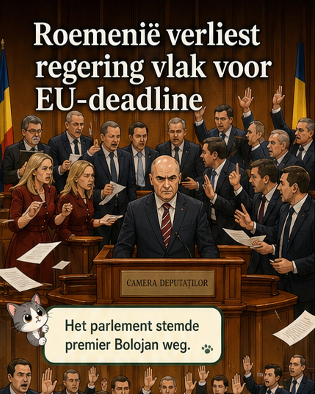 Roemeense regering valt na wantrouwen