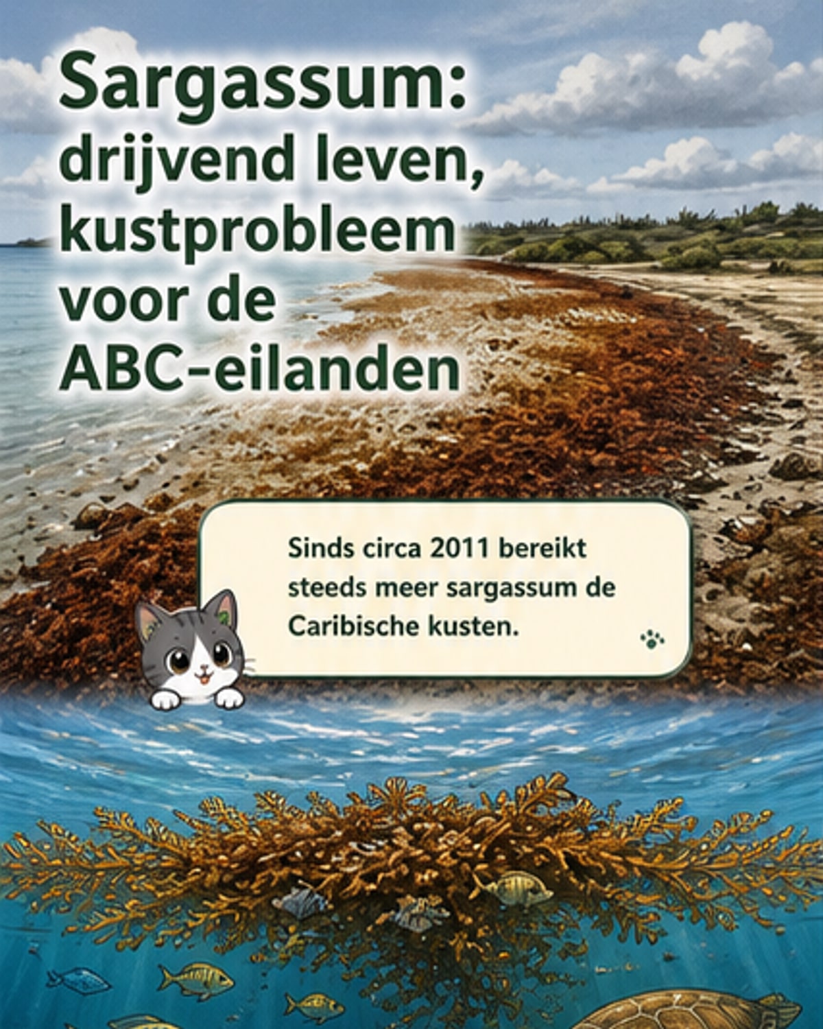 Sargassum vloed treft Caribische kusten
