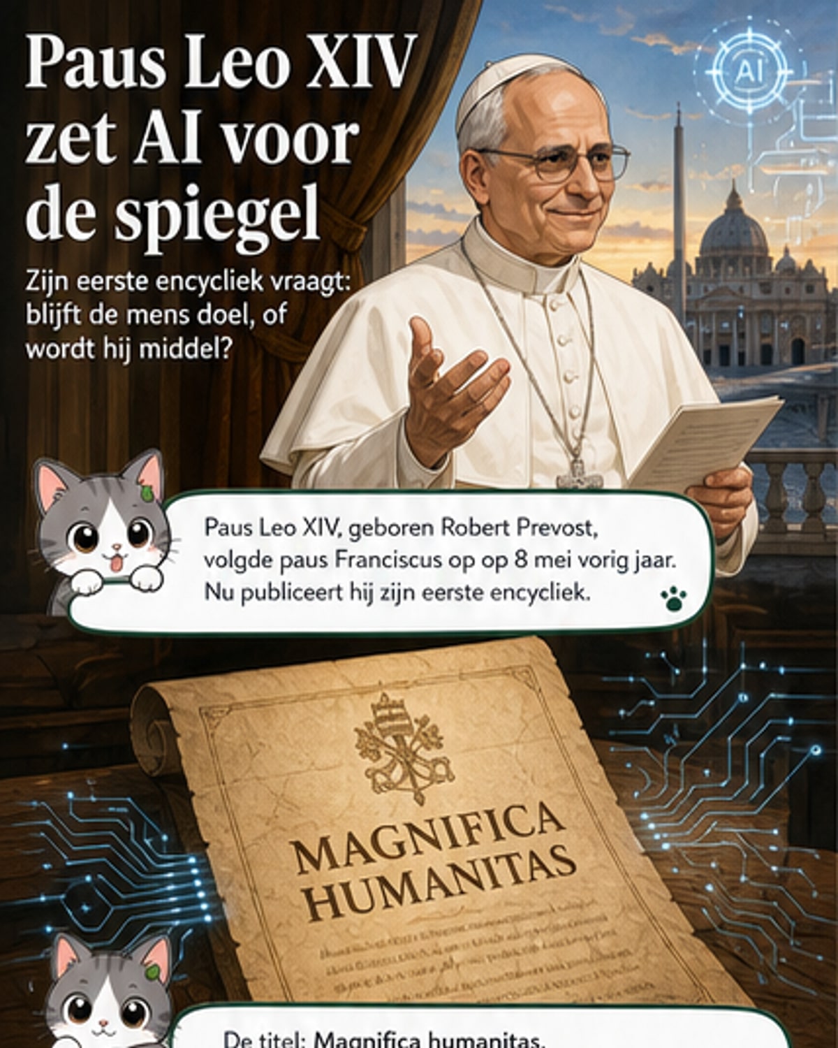 Paus roept op tot morele AI