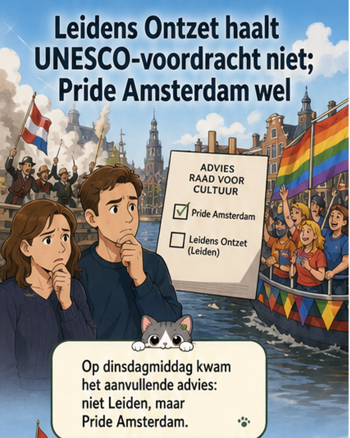 Pride Amsterdam wél, Leidens Ontzet niet bij UNESCO
