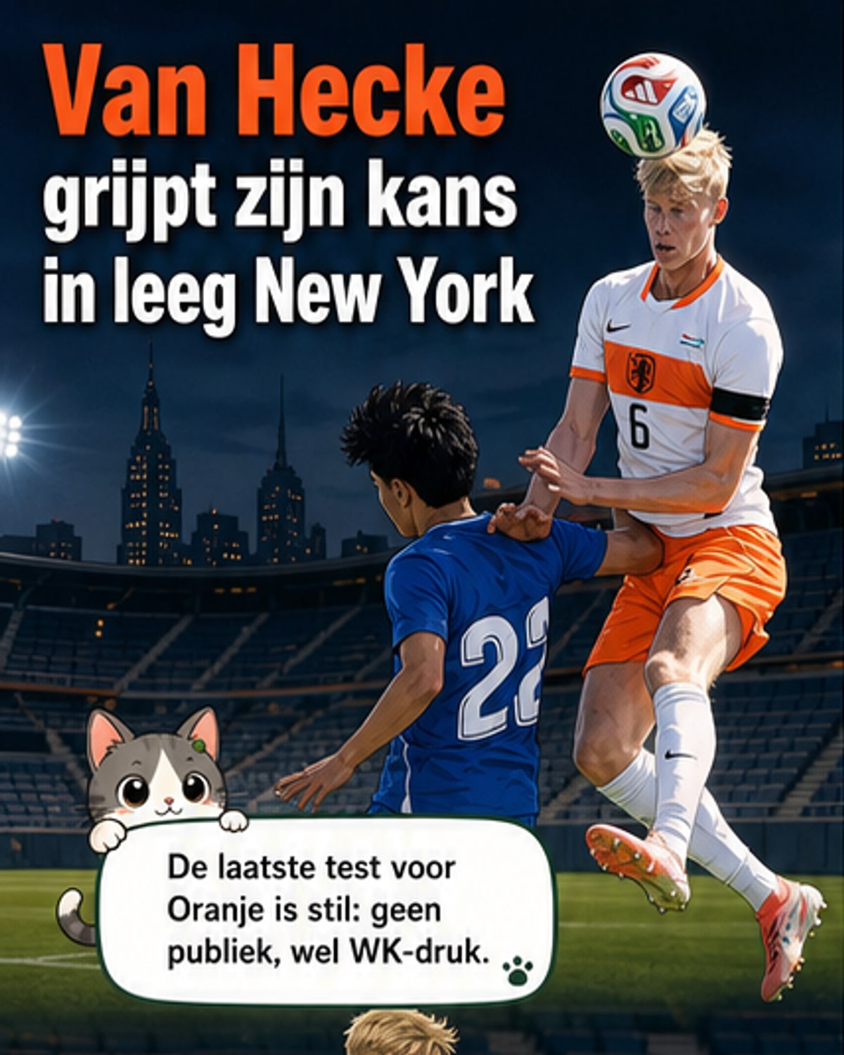 Oranje wint nipt van Oezbekistan
