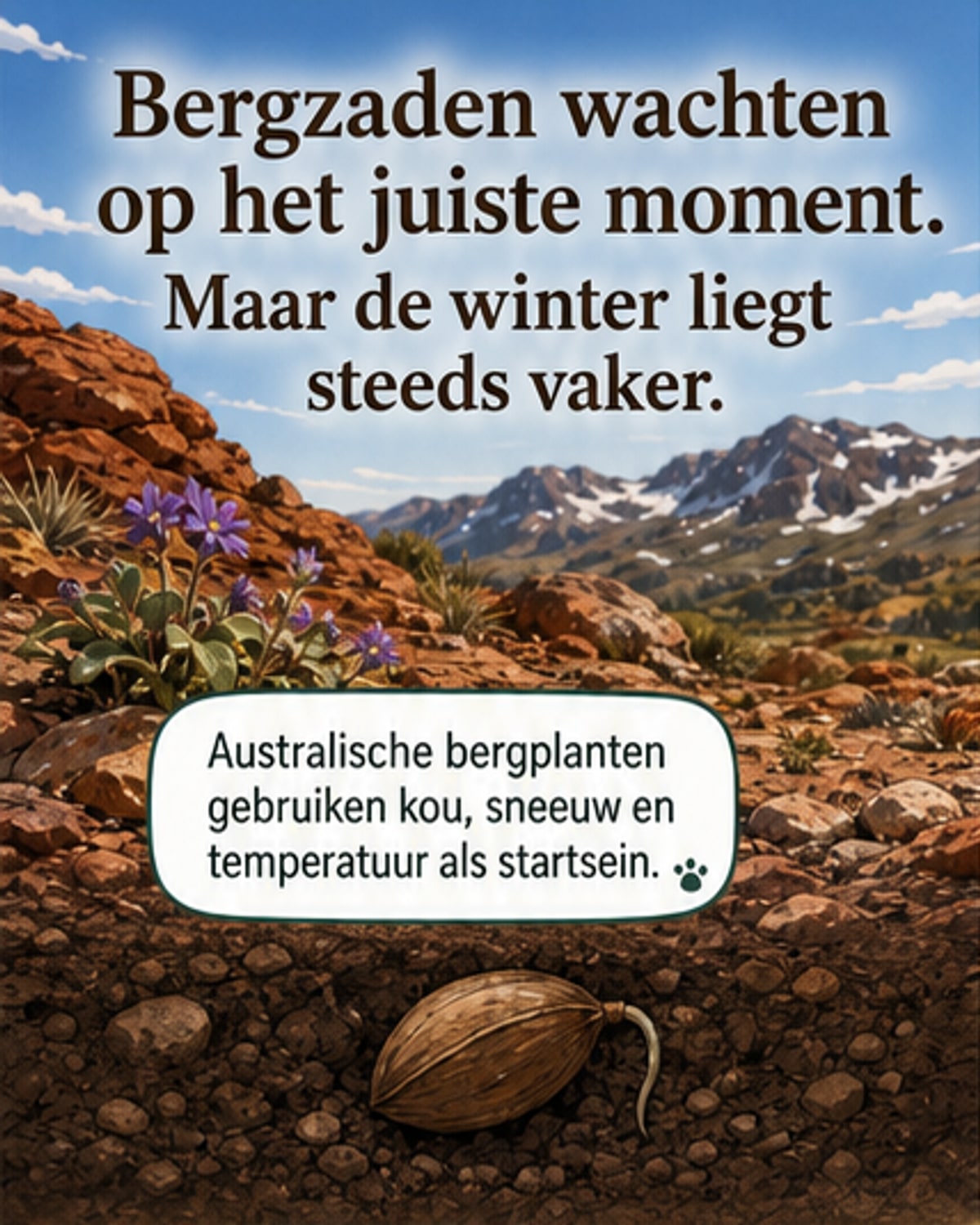 Bergplanten ontkiemen te vroeg