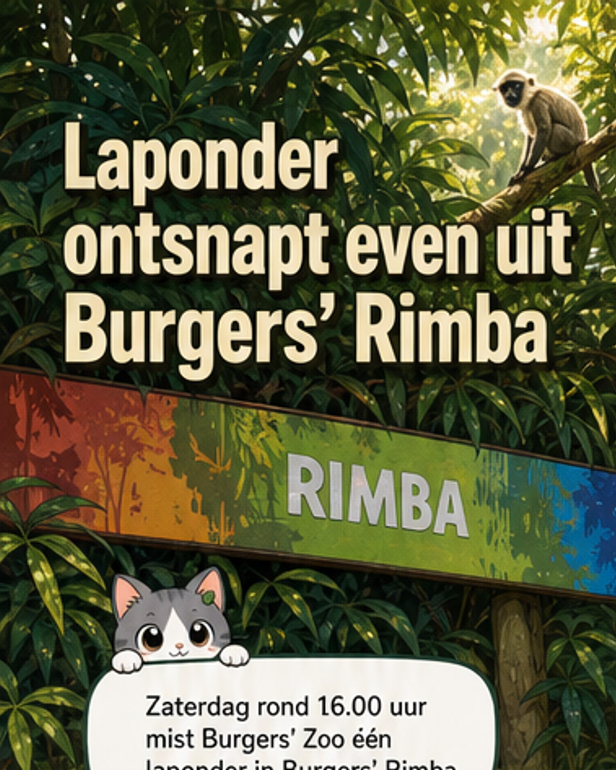 Aap ontsnapt uit dierentuinverblijf