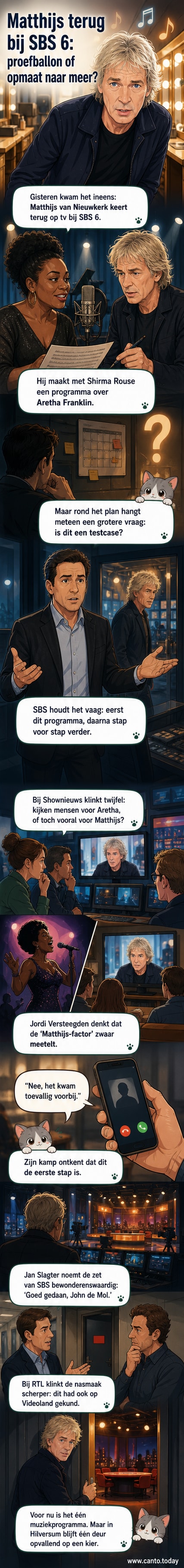 Illustratie van Matthijs van Nieuwkerk en Shirma Rouse op een tv-set, met een portret van Aretha Franklin op de achtergrond.