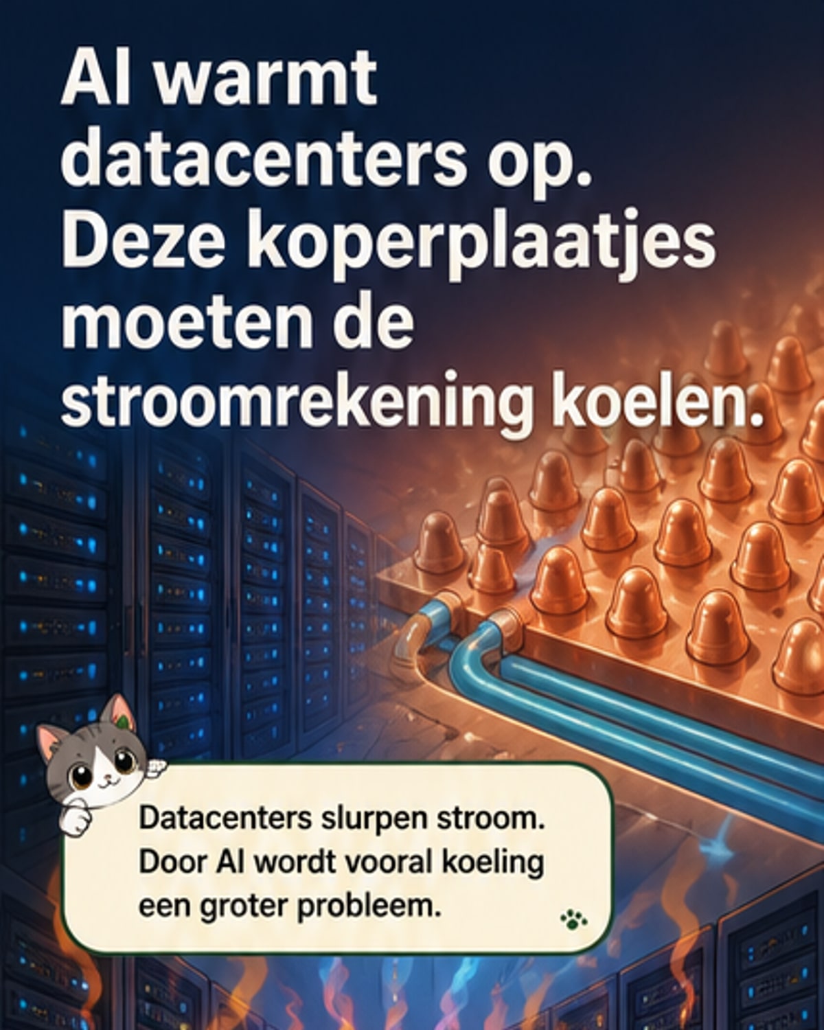 Koperplaatjes koelen chips met 3x minder stroom
