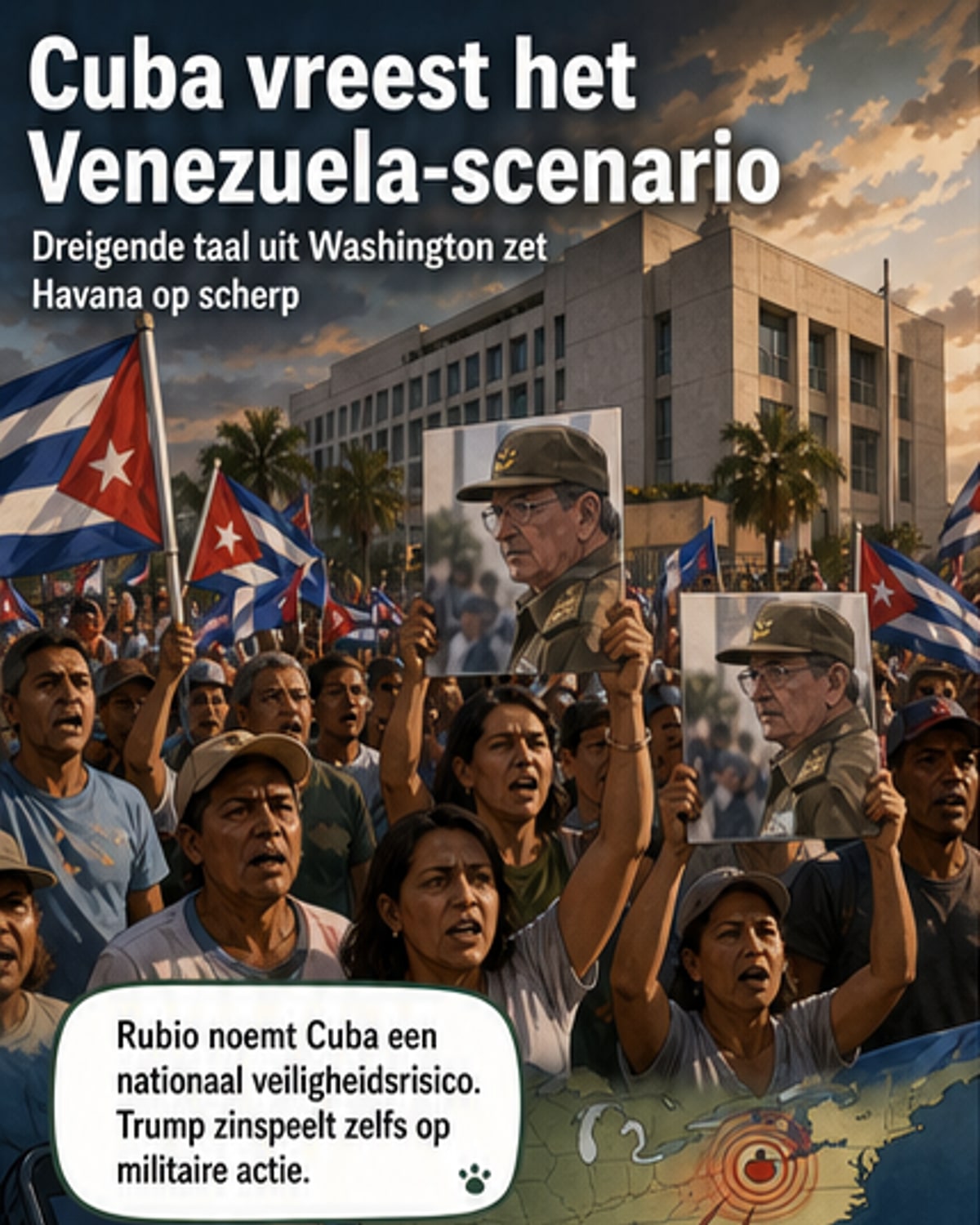 VS zet Cuba onder druk zoals bij Venezuela