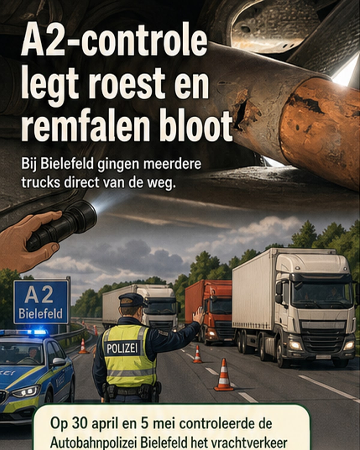 Doorgeroeste as en kapotte remmen