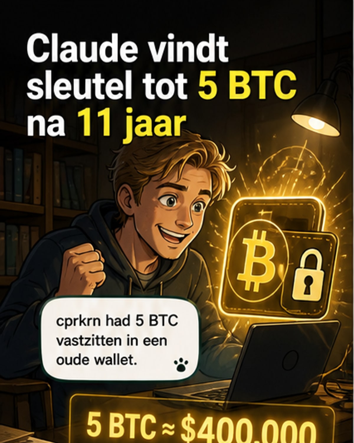 AI redt 5 BTC na 11 jaar verlies