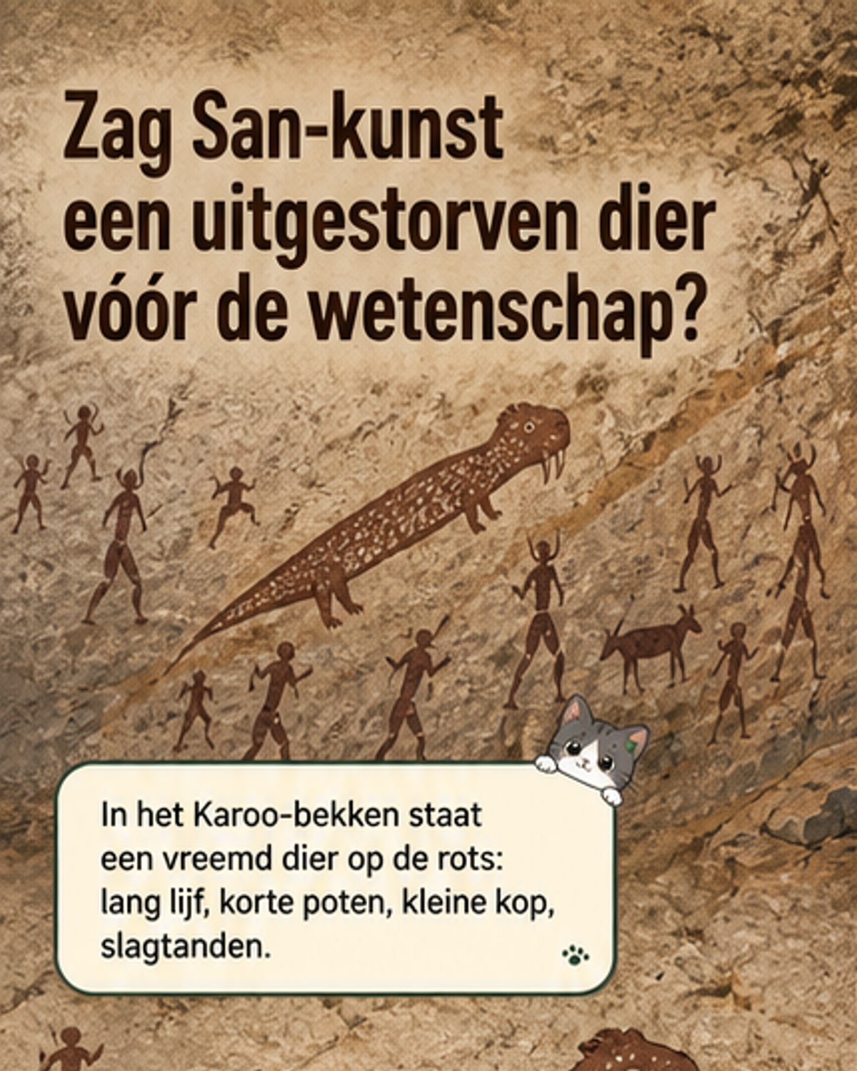 Oude rotstekening toont uitgestorven dier?
