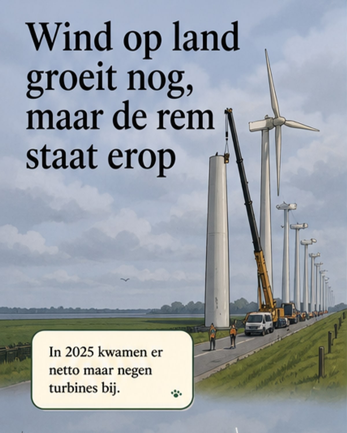 Windturbines op land groeien bijna niet meer