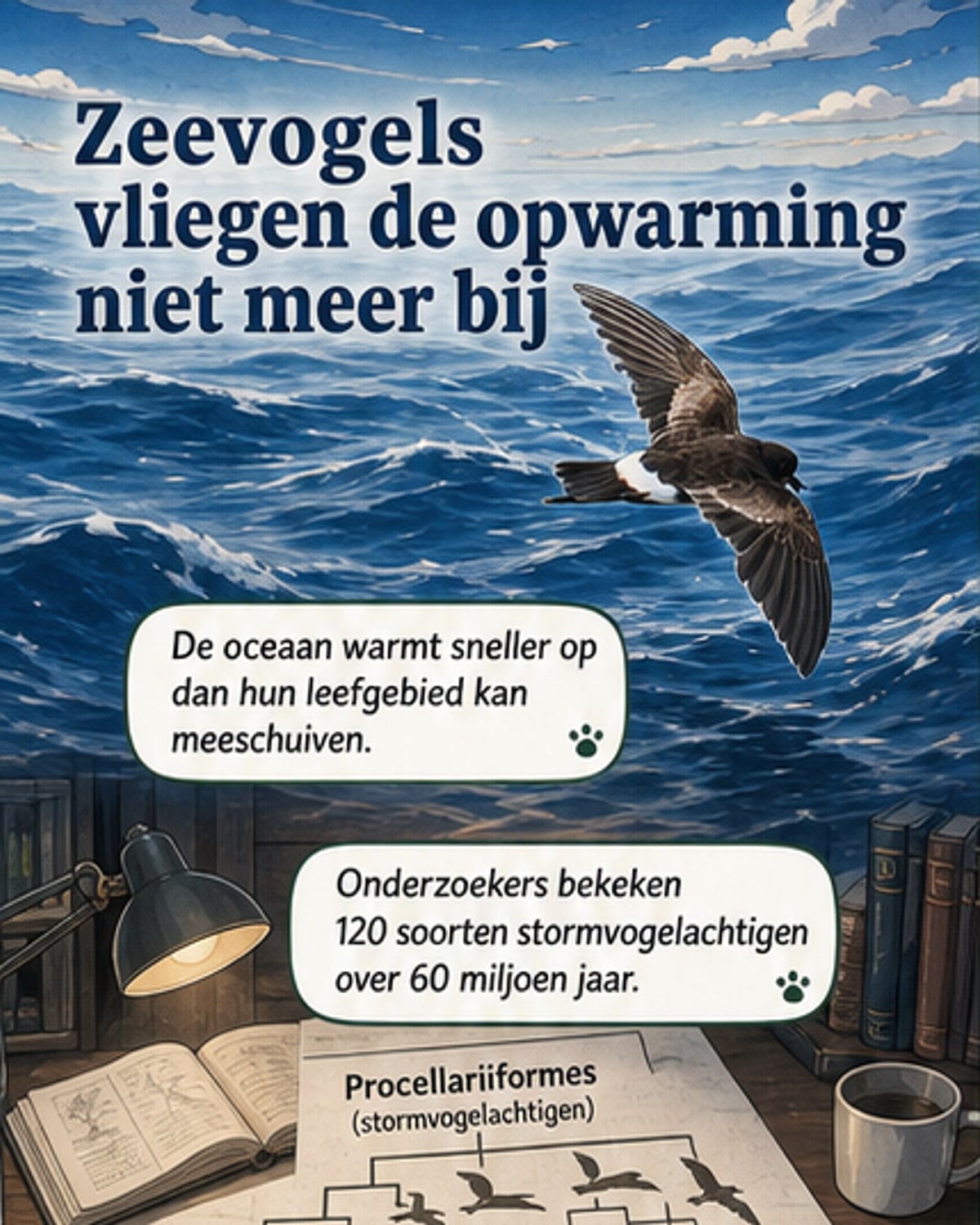 Oceaan warmt tienduizend keer sneller op dan zeevogels aankunnen
