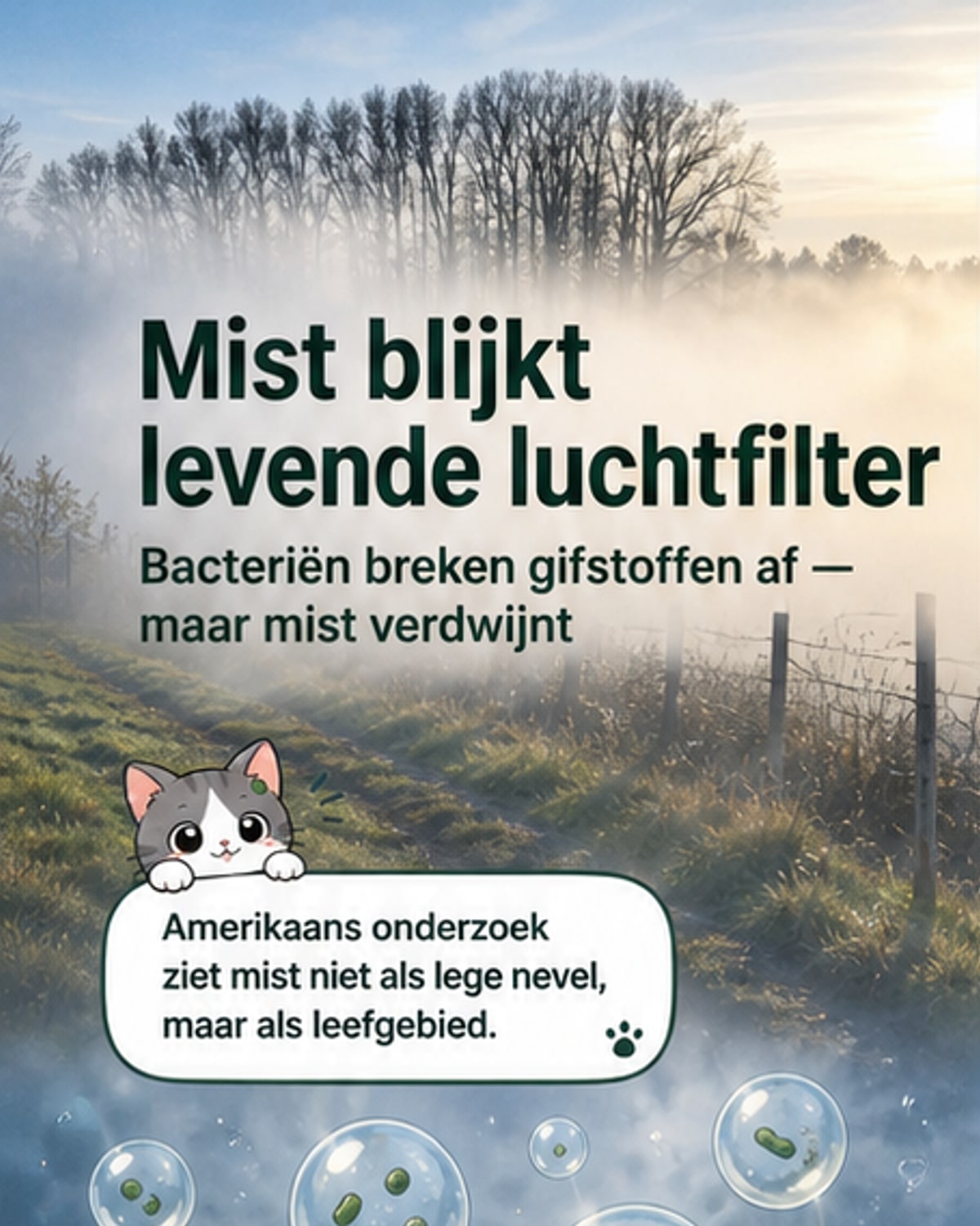 Mist bevat bacteriën die giftige stoffen afbreken