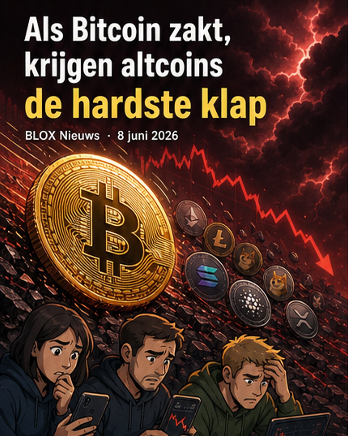 Altcoins onder druk als Bitcoin daalt