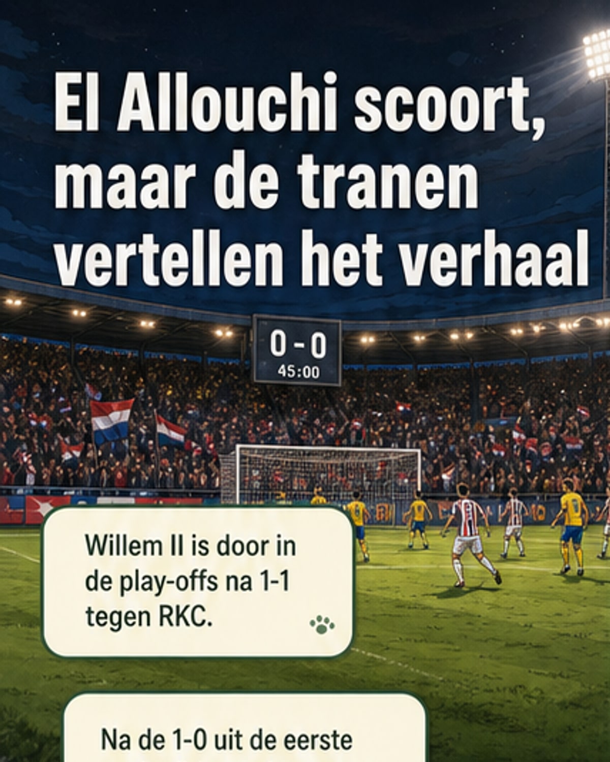 Tranen bij doelpunt El Allouchi