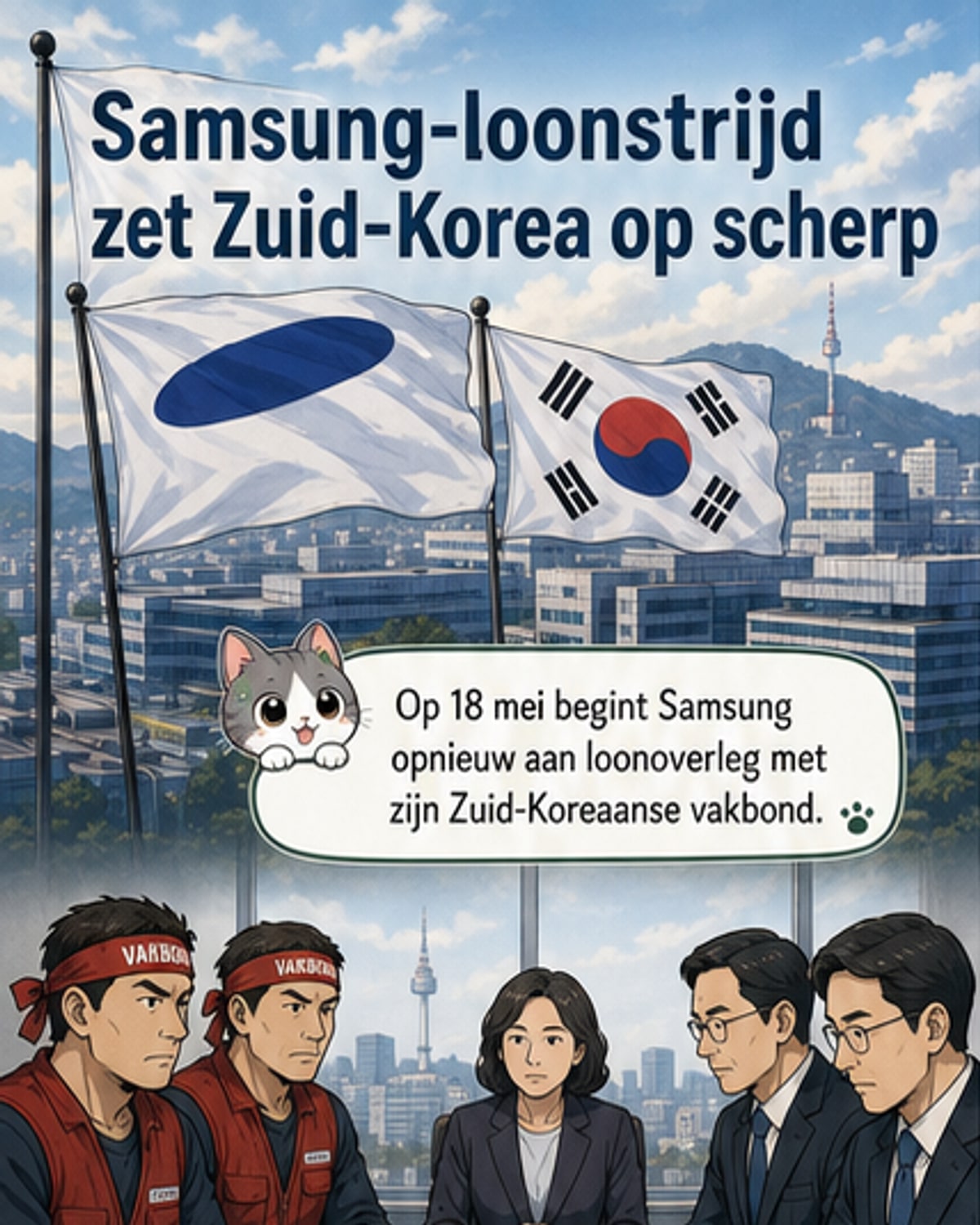 Samsung en vakbond in loonstrijd