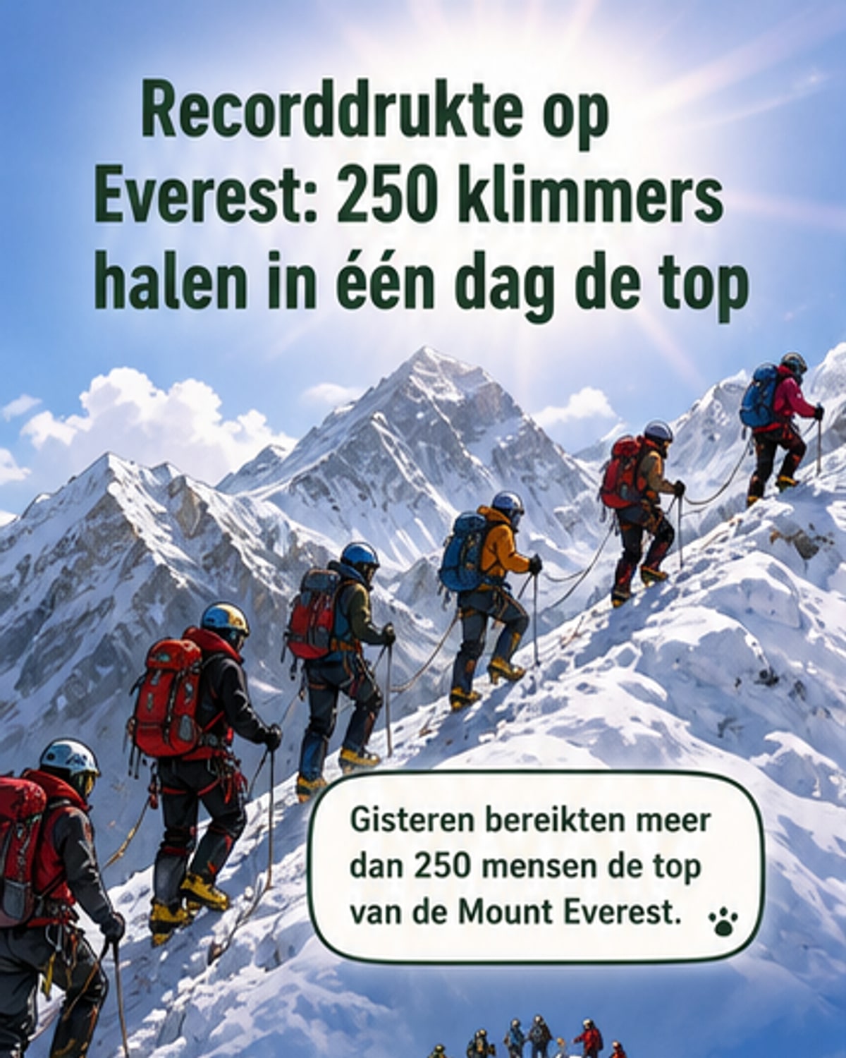Recordaantal op top Mount Everest