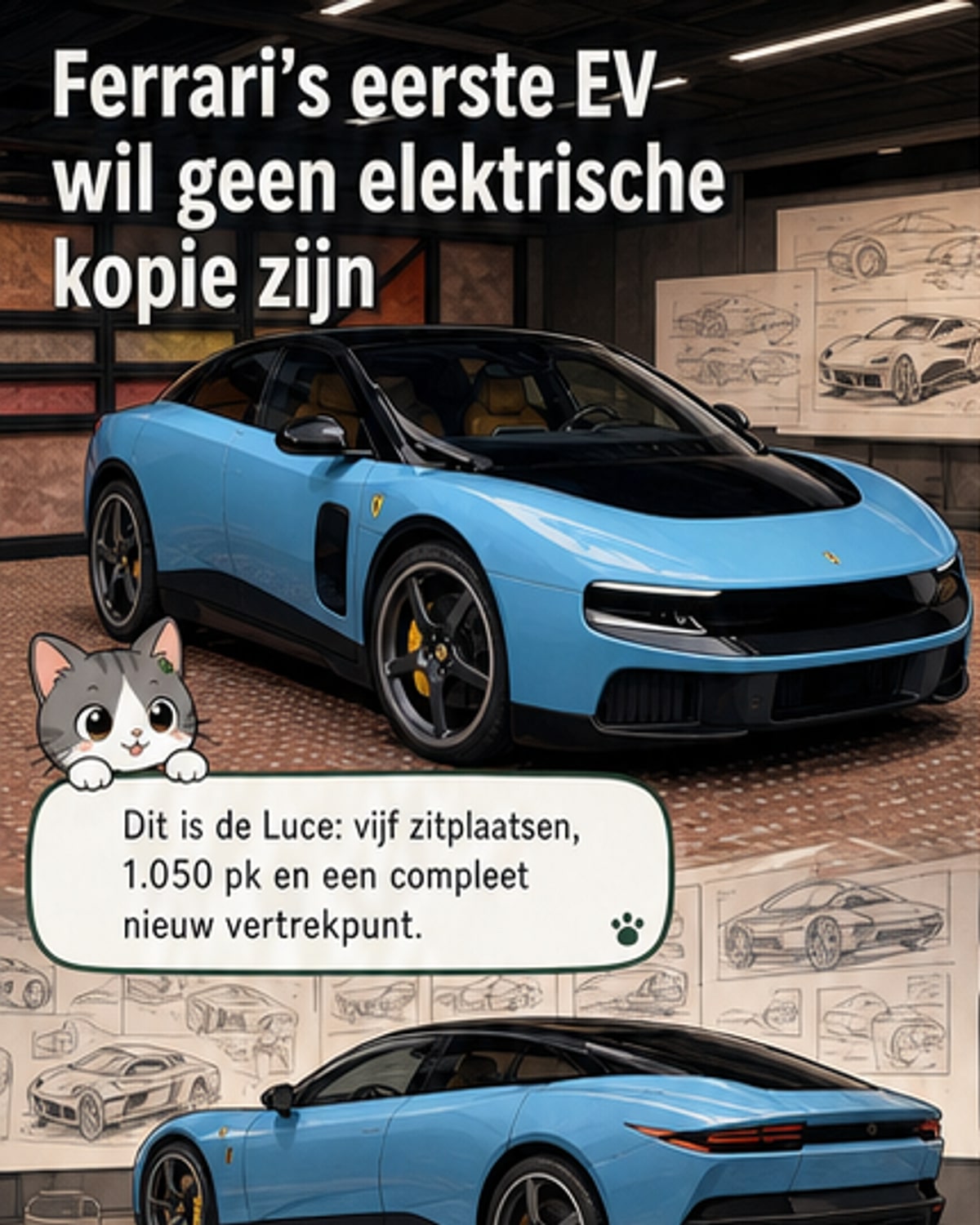 Ferrari lanceert eerste volledig elektrische auto