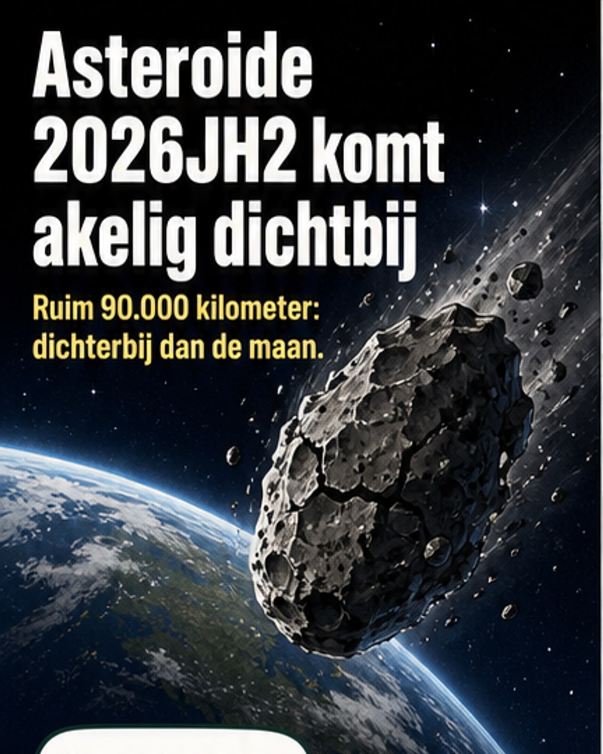 Asteroid raast rakelings langs aarde
