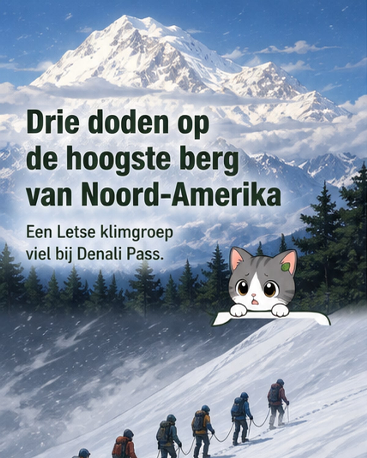 Drie doden bij beklimming Denali