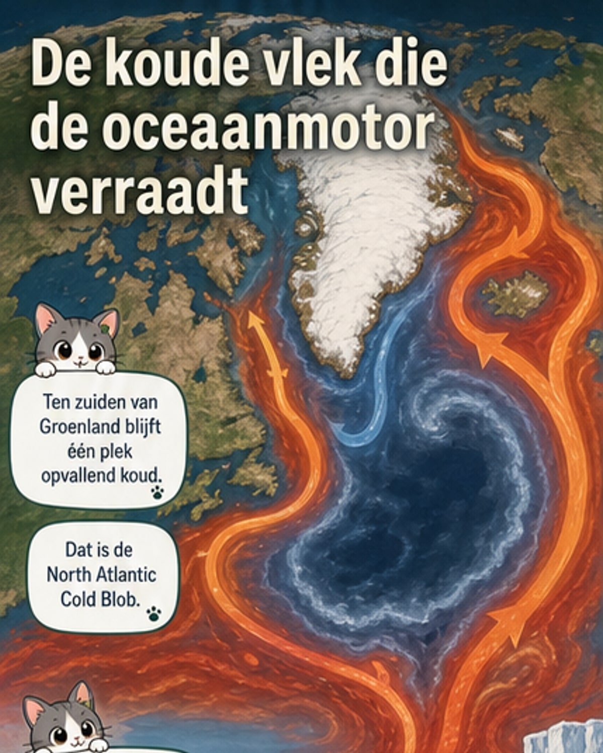 Koude vlek in oceaan wijst op verzwakking klimaatmotor