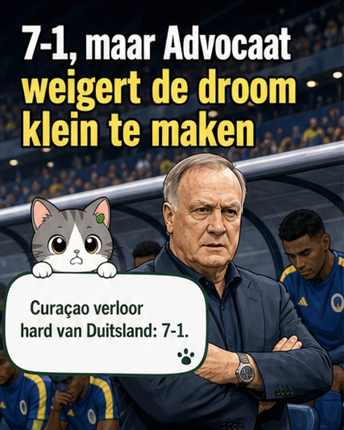 Curaçao verliest zwaar, maar blijft dromen