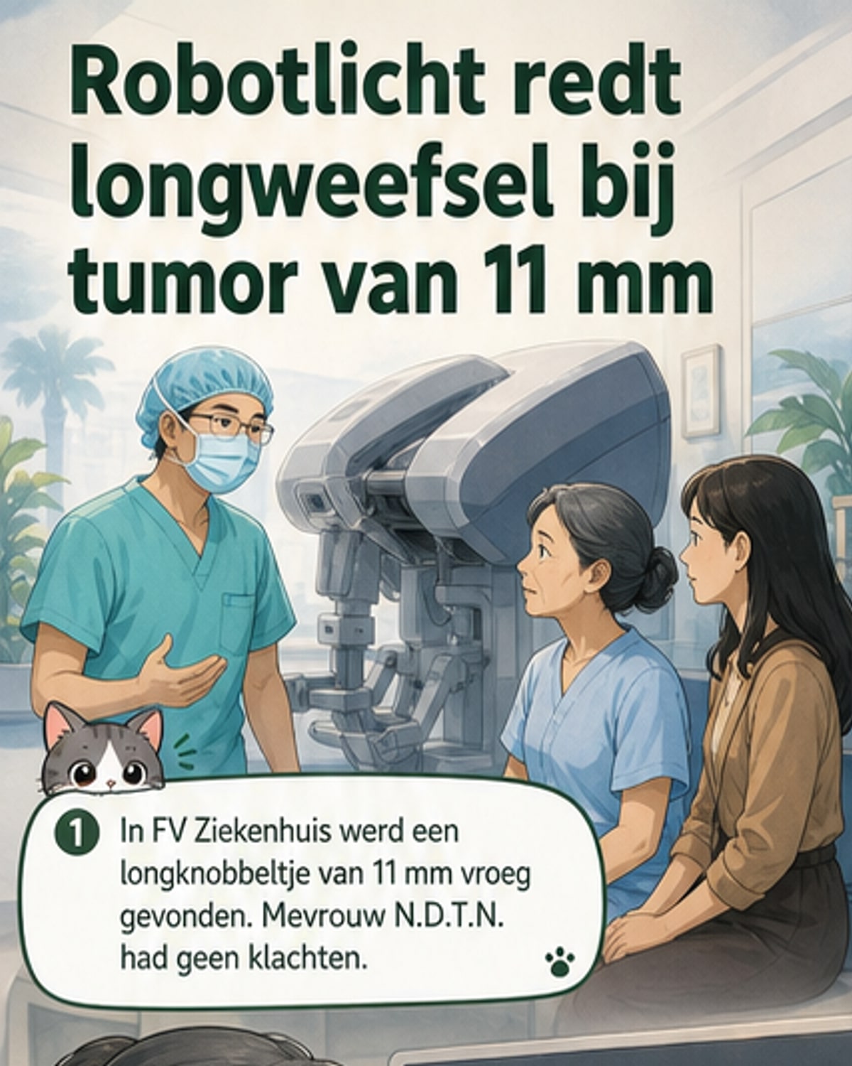 Robotchirurgie redt 90% gezond longweefsel