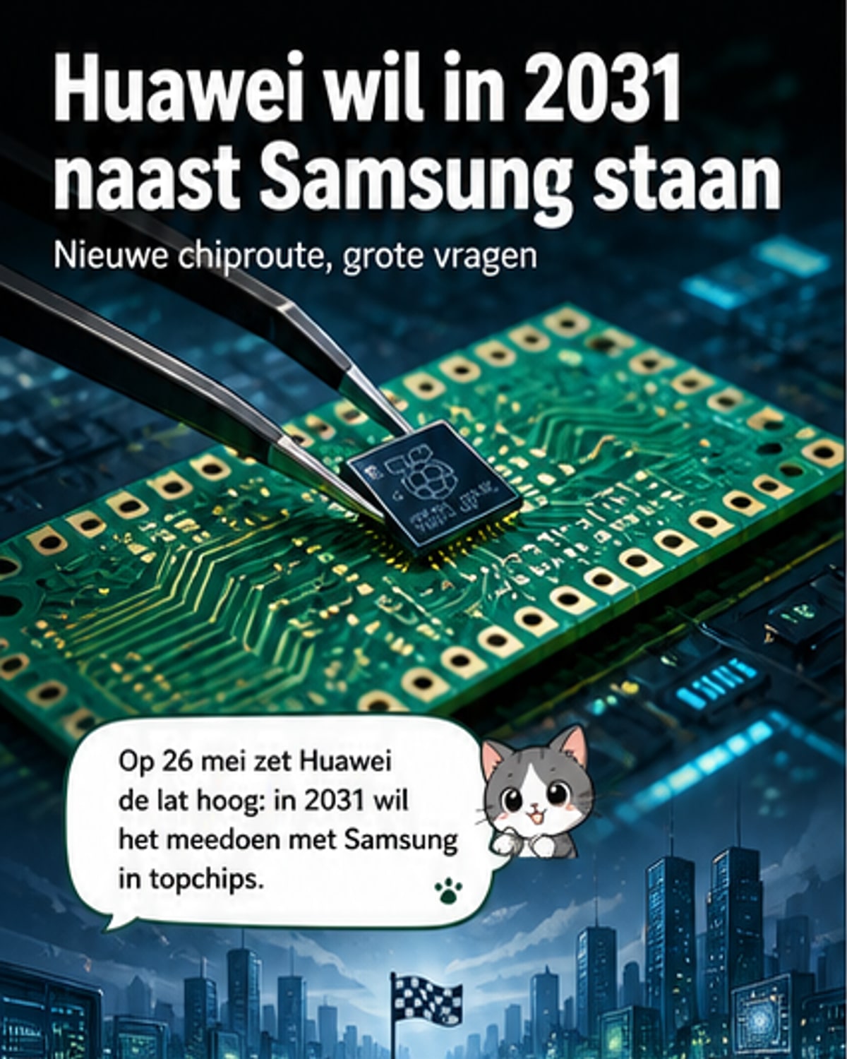 Huawei wil Samsung in 2031 inpalmen