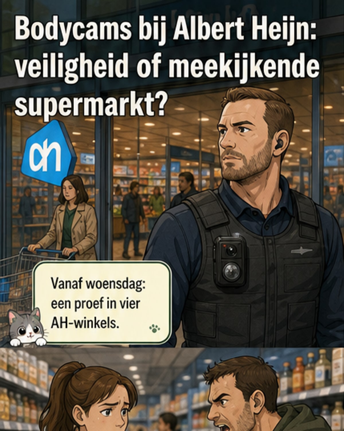 Albert Heijn test bodycams tegen geweld