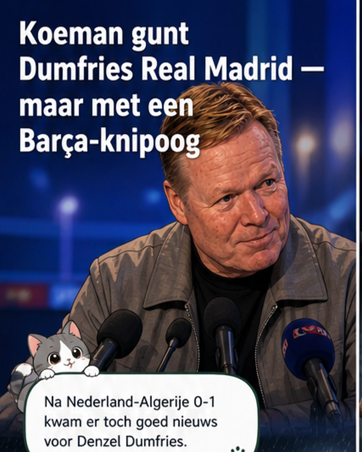Koeman reageert op vertrek Dumfries